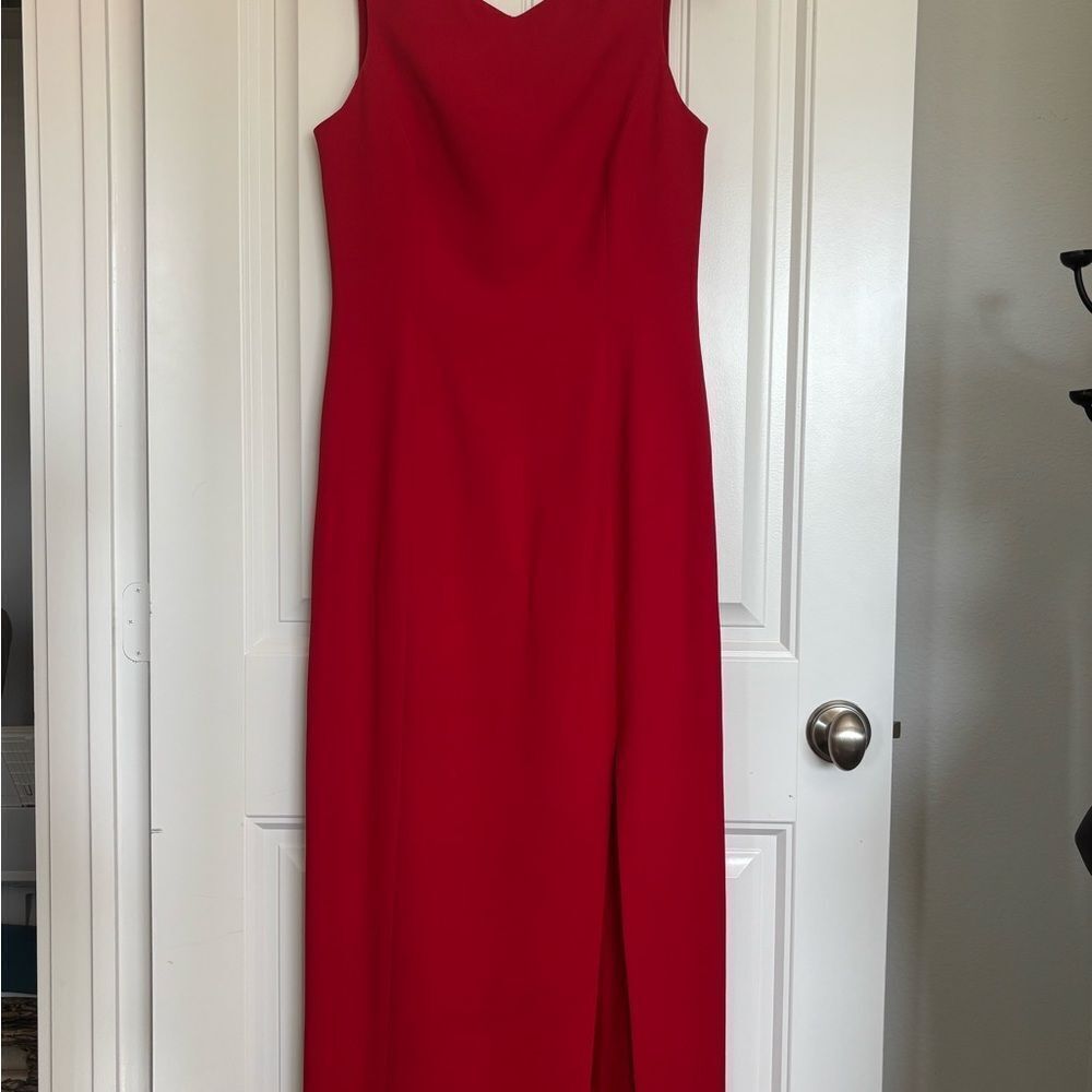 Tahari Vibrant Red Maxi Dress